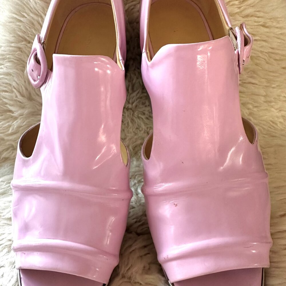 Balenciaga Pink Shoes, Cutout Patent Leather, Block Heel. Size 39 (8.5 US) - Picture 9 of 16